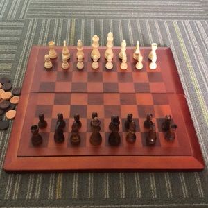 Wooden chess/checkers Board